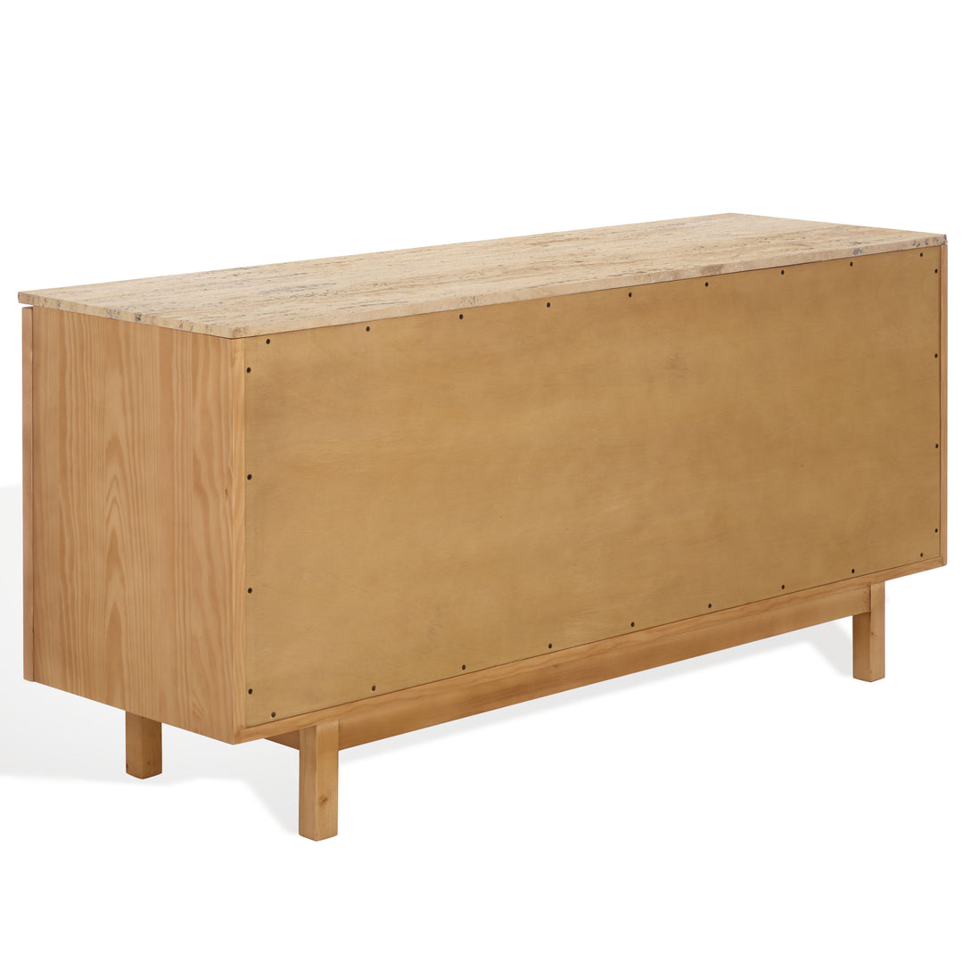 American Home Furniture Safavieh Couture Debrianna Travertine Top Sideboard
