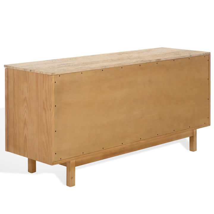 American Home Furniture Safavieh Couture Debrianna Travertine Top Sideboard