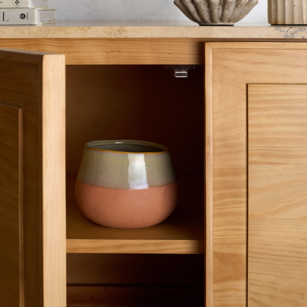 American Home Furniture Safavieh Couture Debrianna Travertine Top Sideboard