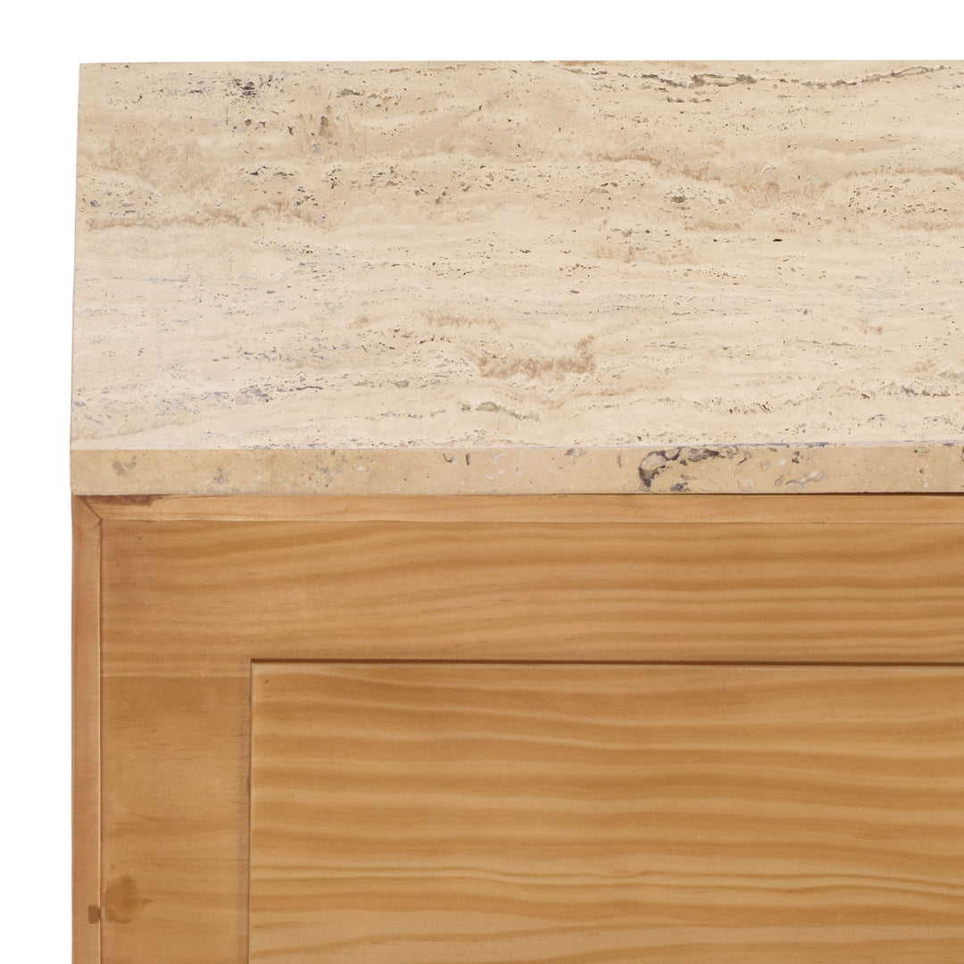 American Home Furniture Safavieh Couture Debrianna Travertine Top Sideboard