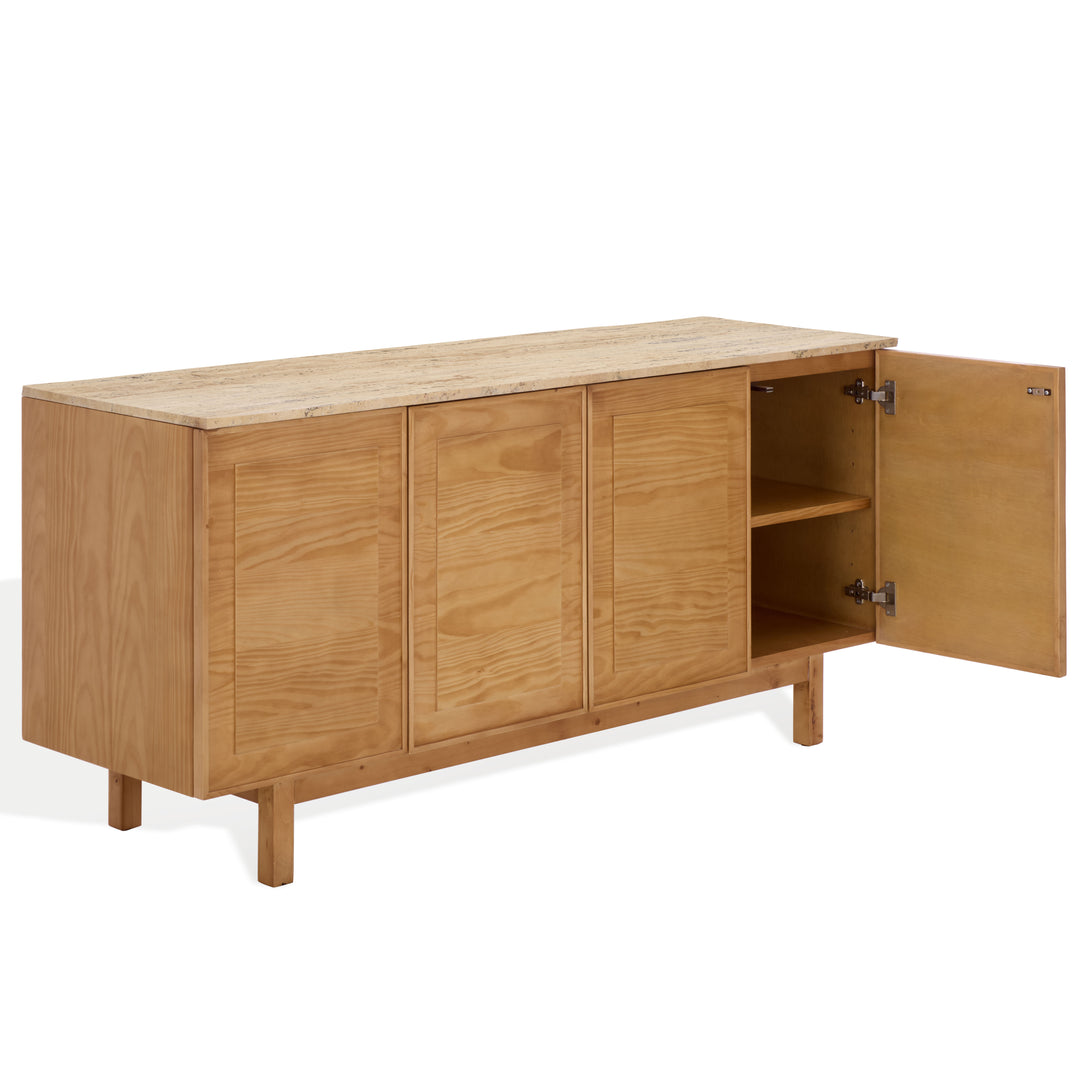 American Home Furniture Safavieh Couture Debrianna Travertine Top Sideboard