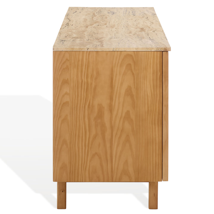 American Home Furniture Safavieh Couture Debrianna Travertine Top Sideboard