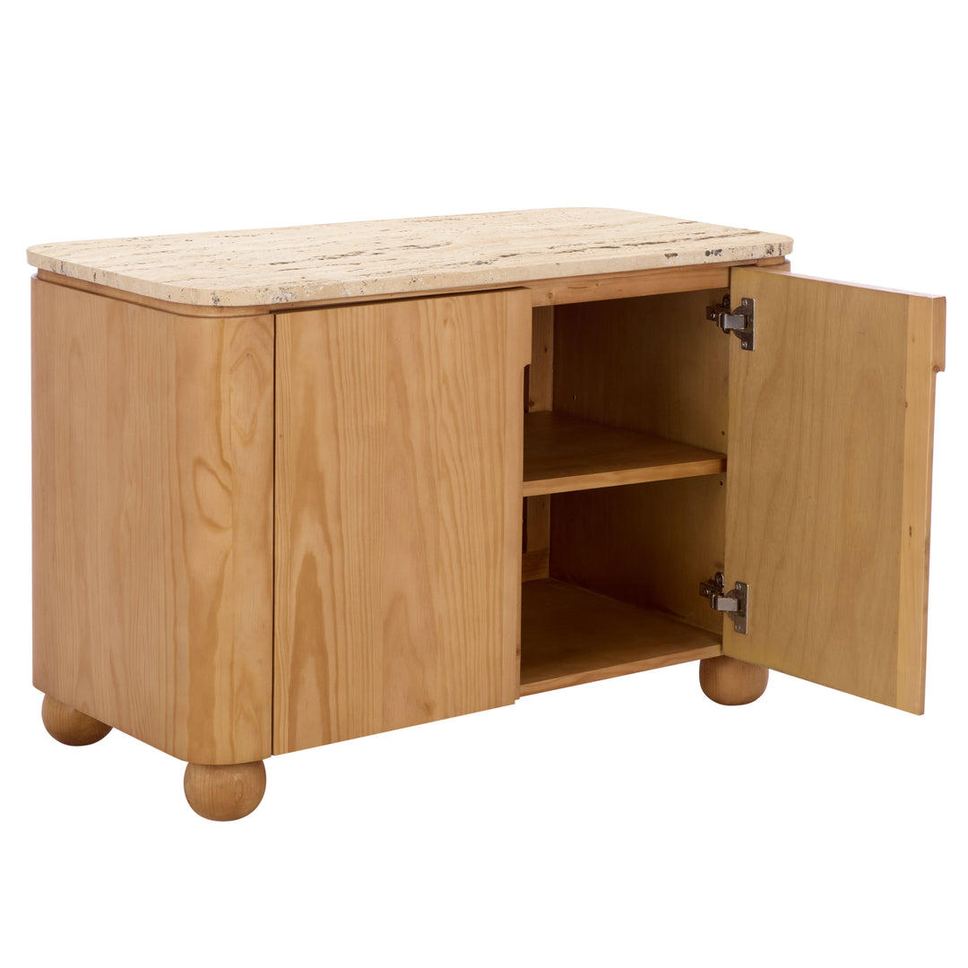 American Home Furniture Safavieh Couture Giuletta Travertine Top Chest