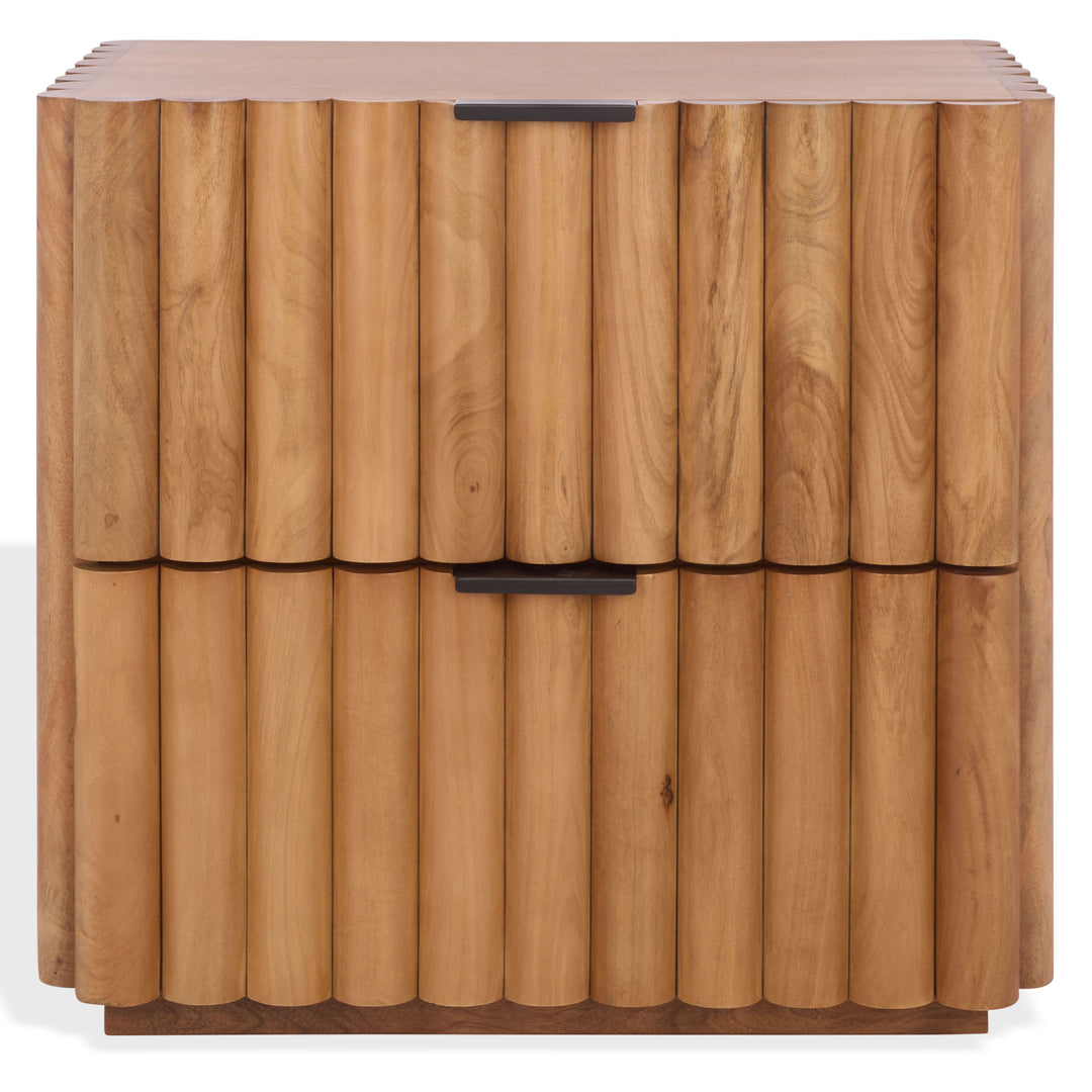 American Home Furniture Safavieh Couture Renata Fluted Wood Nightstand