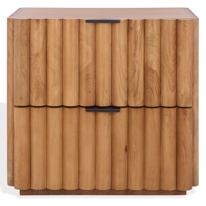 American Home Furniture Safavieh Couture Renata Fluted Wood Nightstand