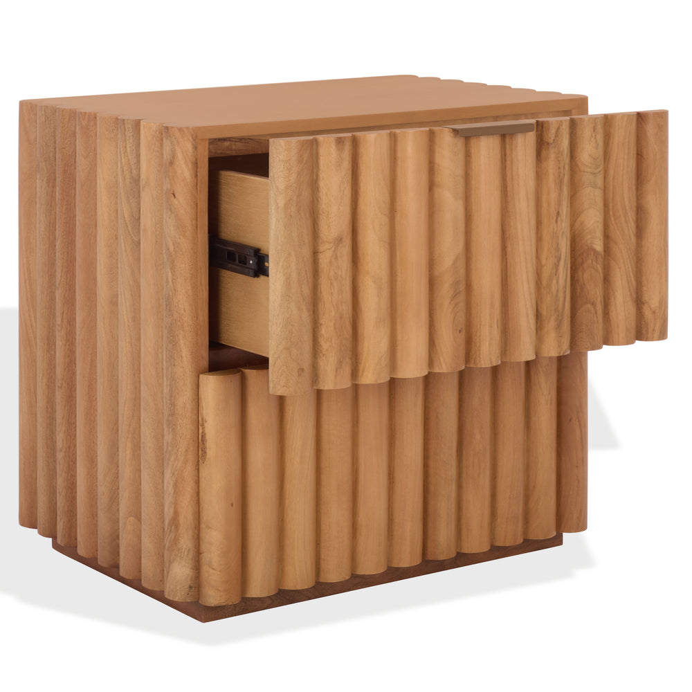 American Home Furniture Safavieh Couture Renata Fluted Wood Nightstand