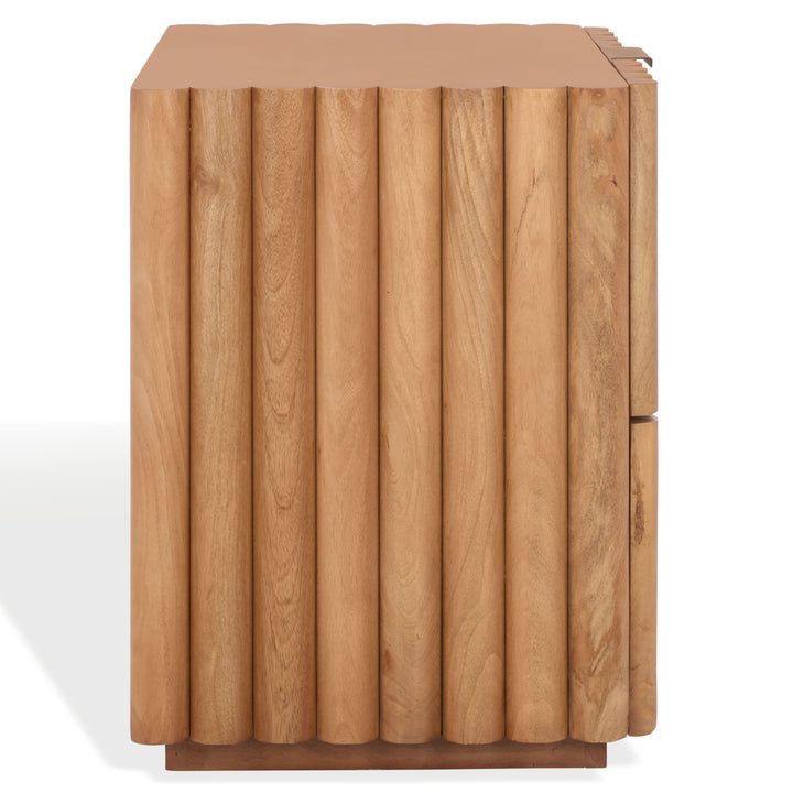 American Home Furniture Safavieh Couture Renata Fluted Wood Nightstand