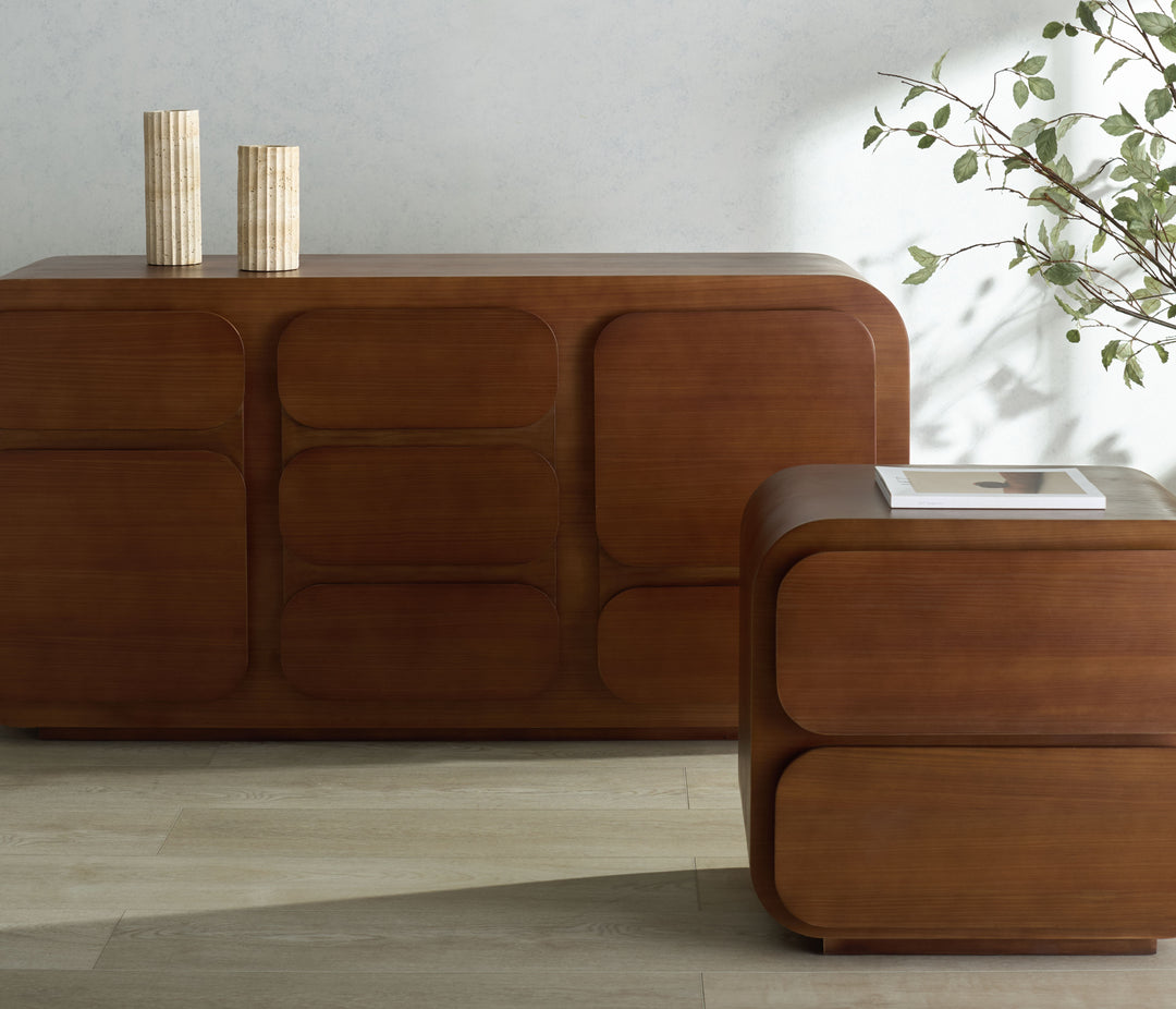 American Home Furniture Safavieh Couture Herald 3 Shelf Wood Sideboard