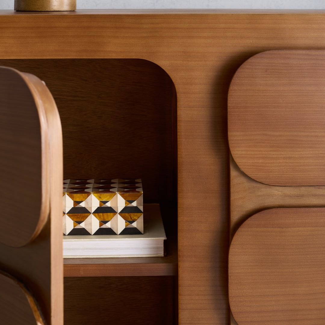 American Home Furniture Safavieh Couture Herald 3 Shelf Wood Sideboard