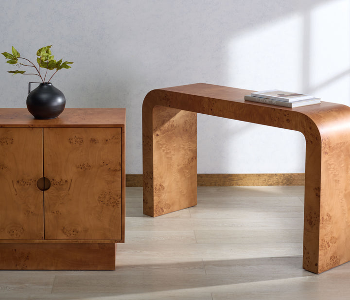 American Home Furniture Safavieh Couture Tessly Burl Veneer Console Table