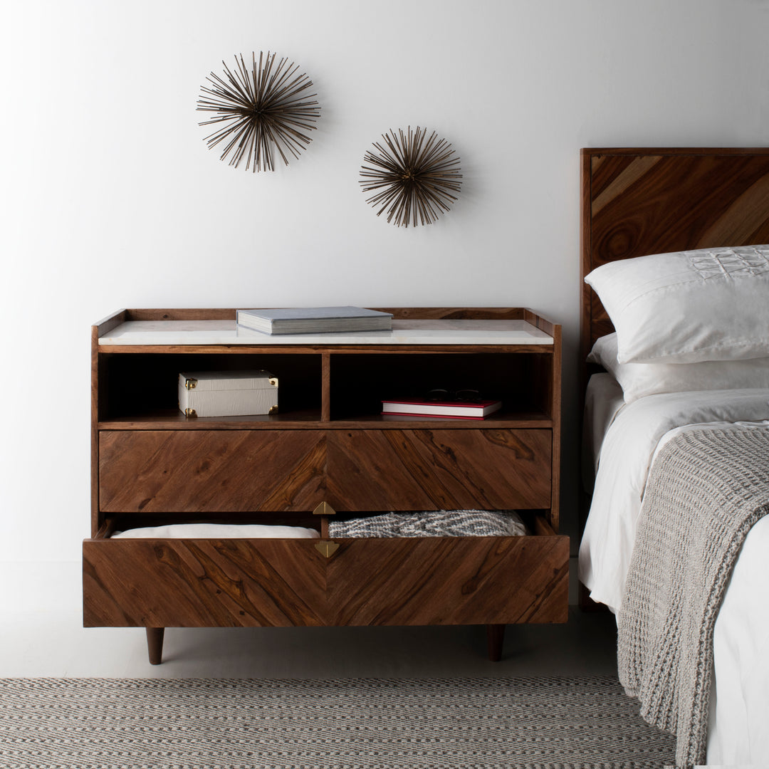 American Home Furniture Safavieh Couture Cora Rose Herringbone Nightstand