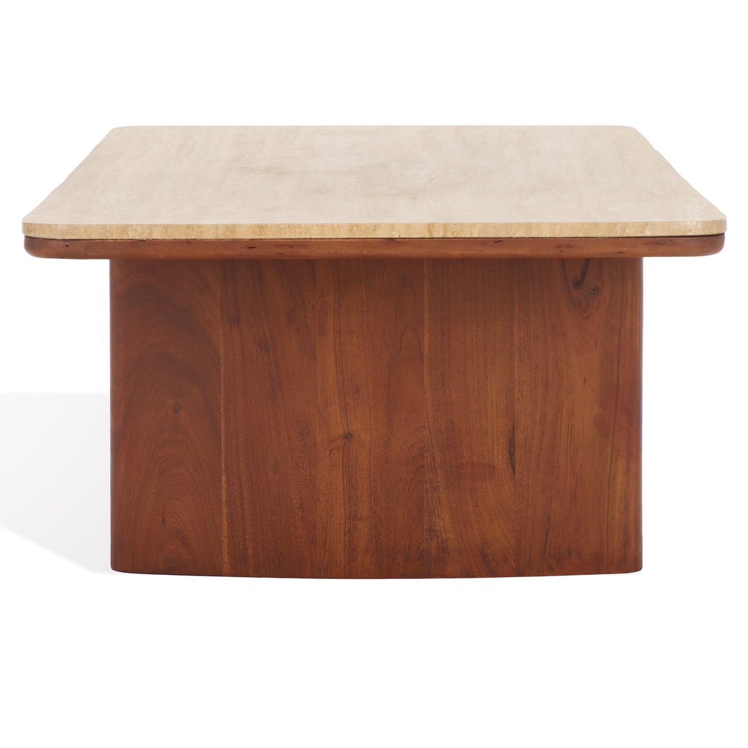 American Home Furniture | Safavieh Couture - TRINSLY TRAVERTINE TOP COFFEE TABLE