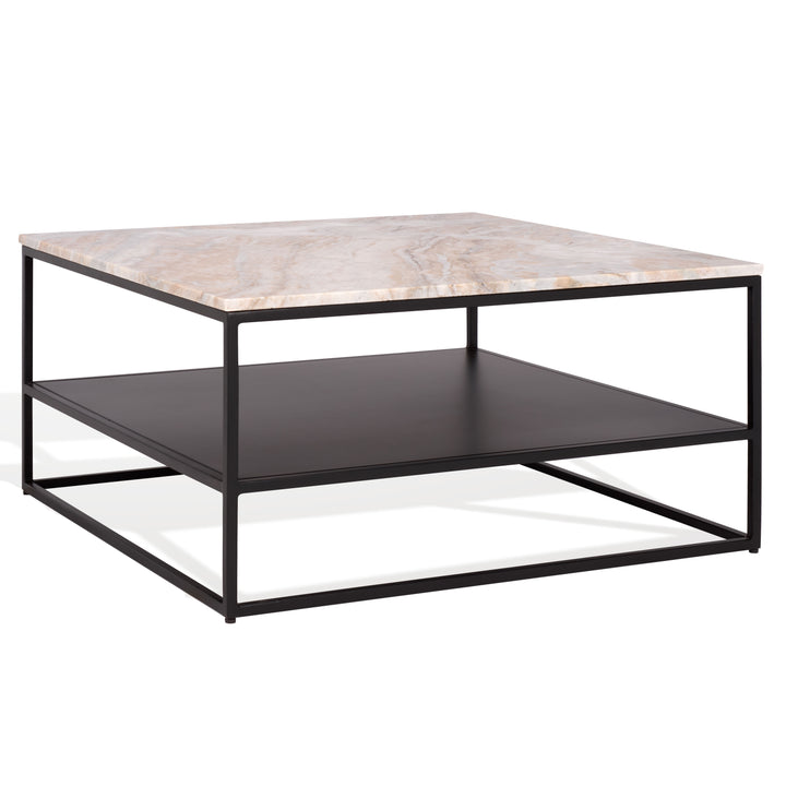 American Home Furniture Safavieh Couture Macklyn Square Marble Top Coffee Table