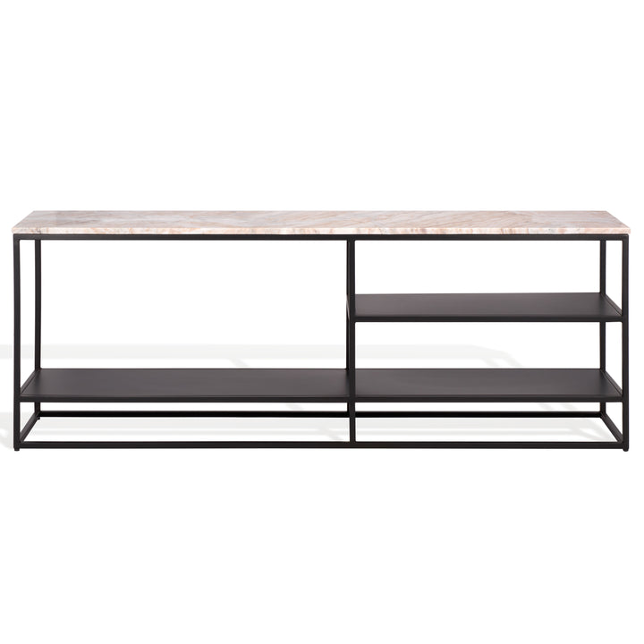 American Home Furniture Safavieh Couture Macklyn Rectangle Marble Top Console Table