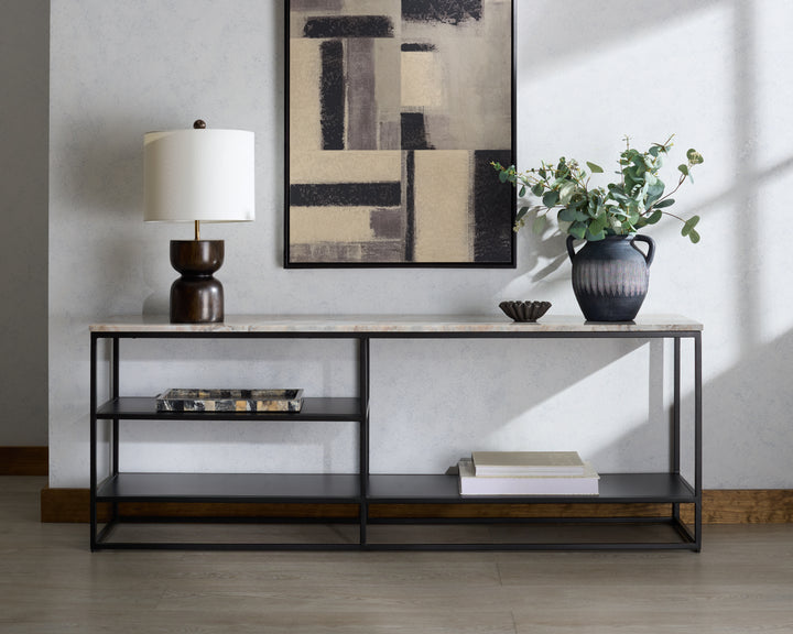 American Home Furniture Safavieh Couture Macklyn Rectangle Marble Top Console Table