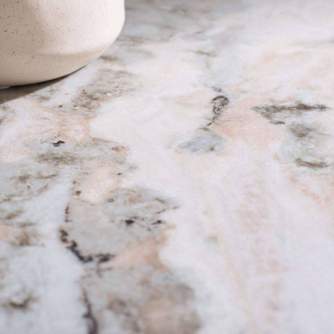 American Home Furniture Safavieh Couture Macklyn Oval Marble Top Console Table