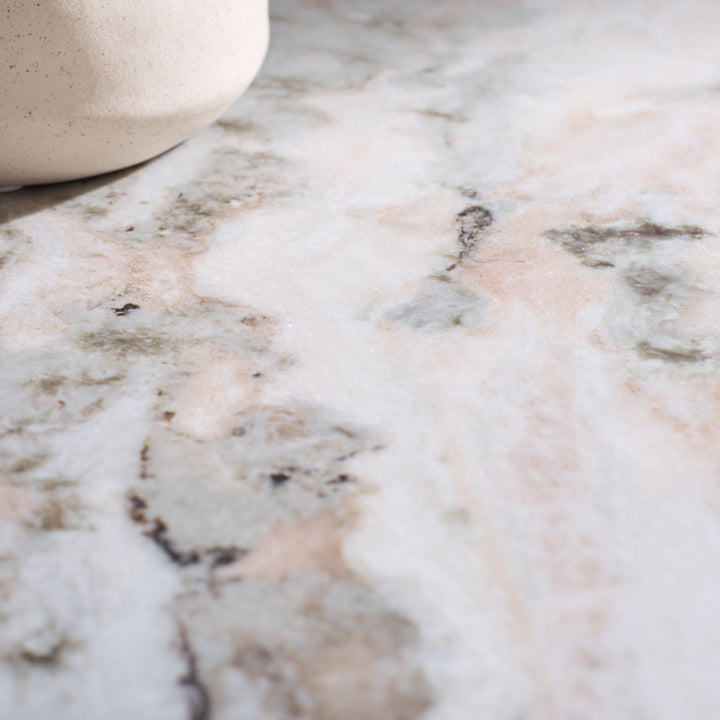 American Home Furniture Safavieh Couture Macklyn Oval Marble Top Console Table