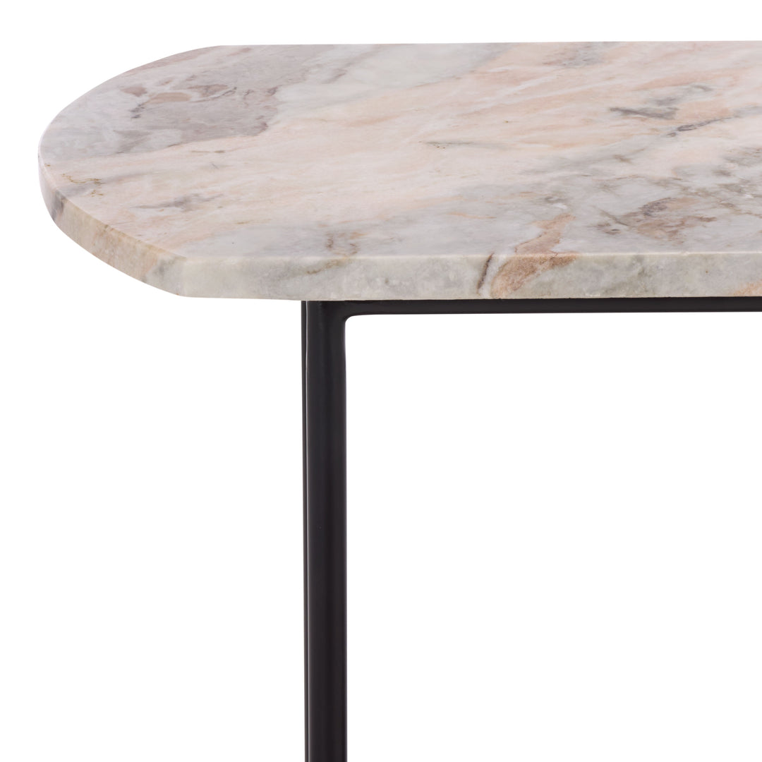 American Home Furniture Safavieh Couture Macklyn Oval Marble Top Console Table