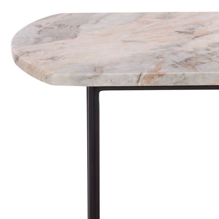 American Home Furniture Safavieh Couture Macklyn Oval Marble Top Console Table