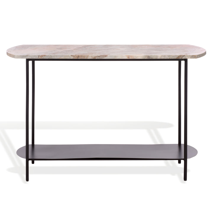 American Home Furniture Safavieh Couture Macklyn Oval Marble Top Console Table