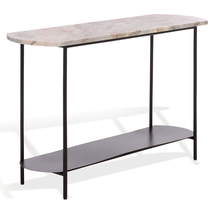 American Home Furniture Safavieh Couture Macklyn Oval Marble Top Console Table