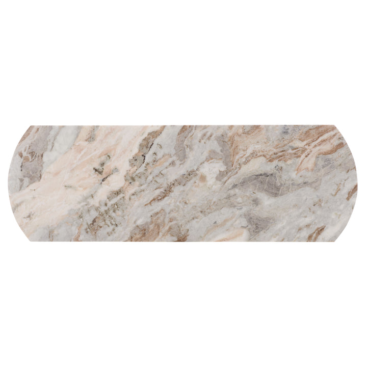 American Home Furniture Safavieh Couture Macklyn Oval Marble Top Console Table