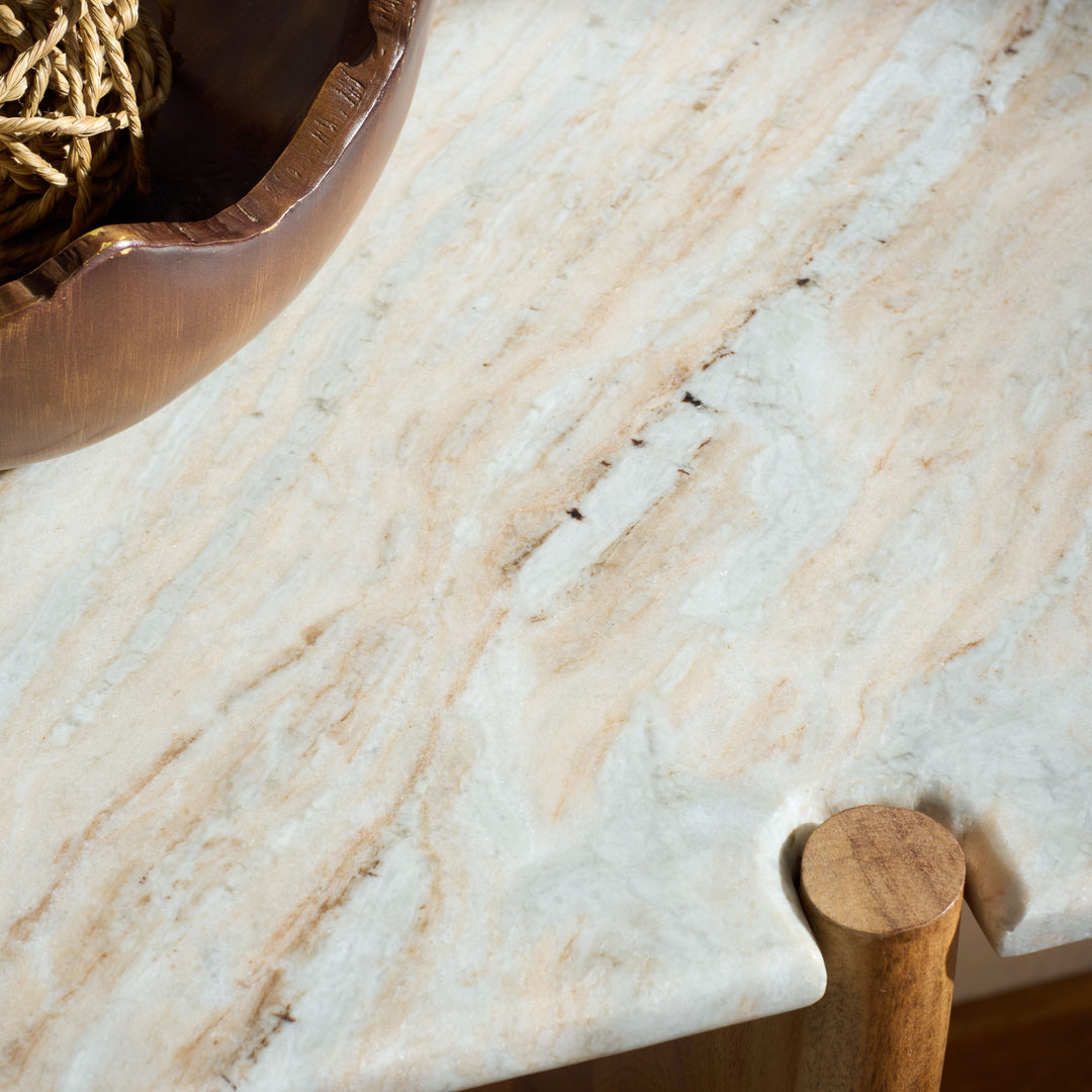 American Home Furniture Safavieh Couture Feliciabeth Marble And Wood Console Table