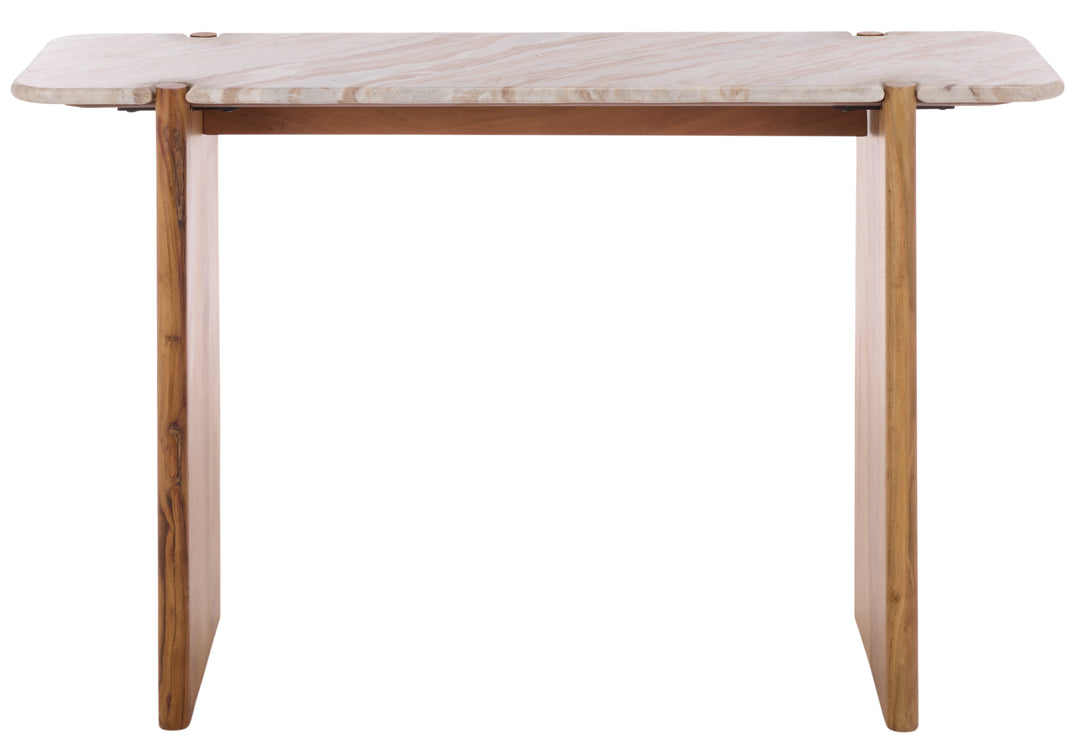 American Home Furniture Safavieh Couture Feliciabeth Marble And Wood Console Table