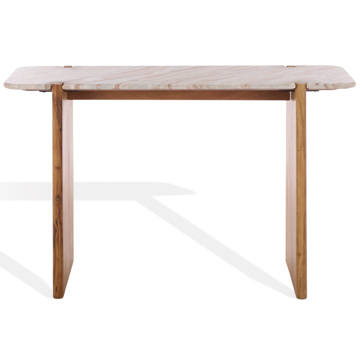 American Home Furniture Safavieh Couture Feliciabeth Marble And Wood Console Table