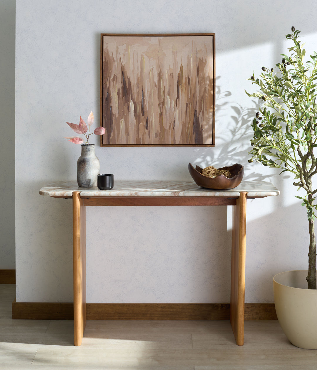 American Home Furniture Safavieh Couture Feliciabeth Marble And Wood Console Table