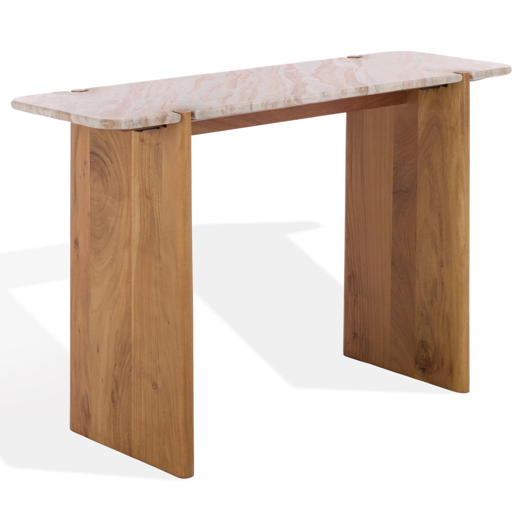 American Home Furniture Safavieh Couture Feliciabeth Marble And Wood Console Table