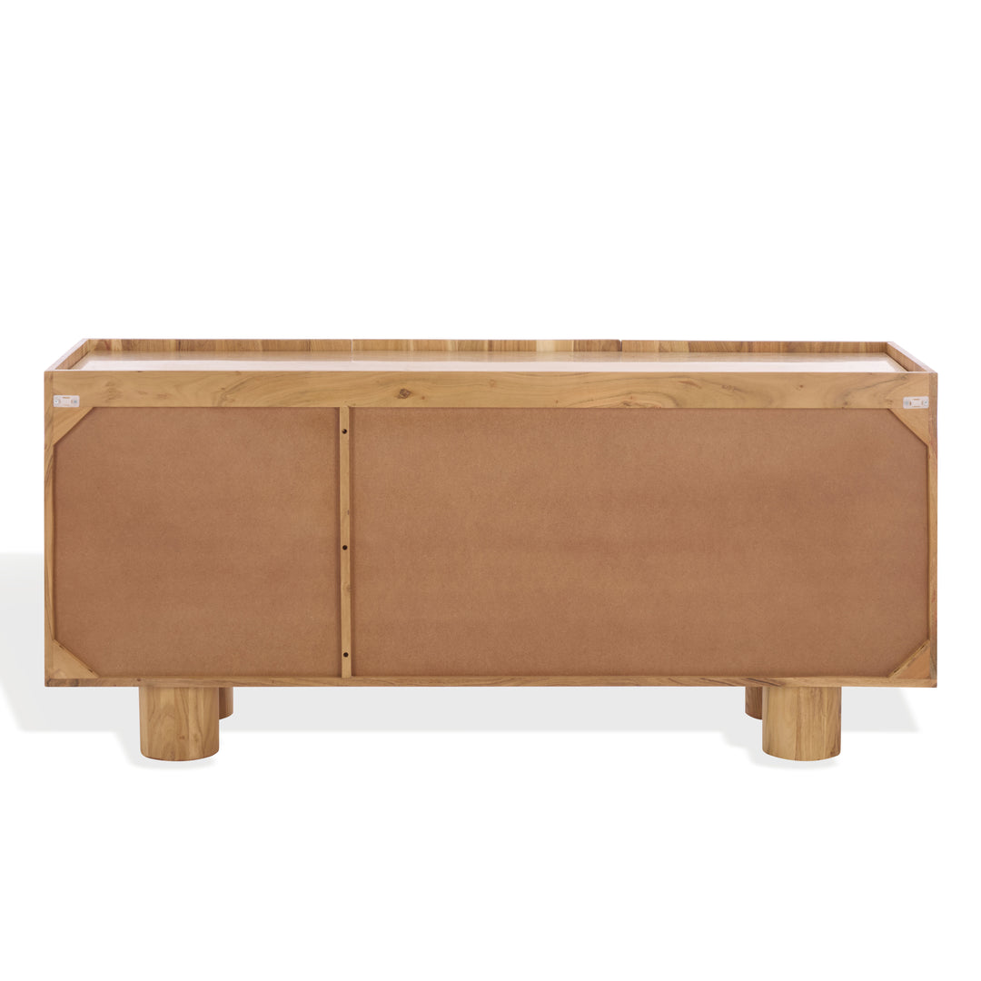 American Home Furniture Safavieh Couture Ashlietta Travertine Top Sideboard