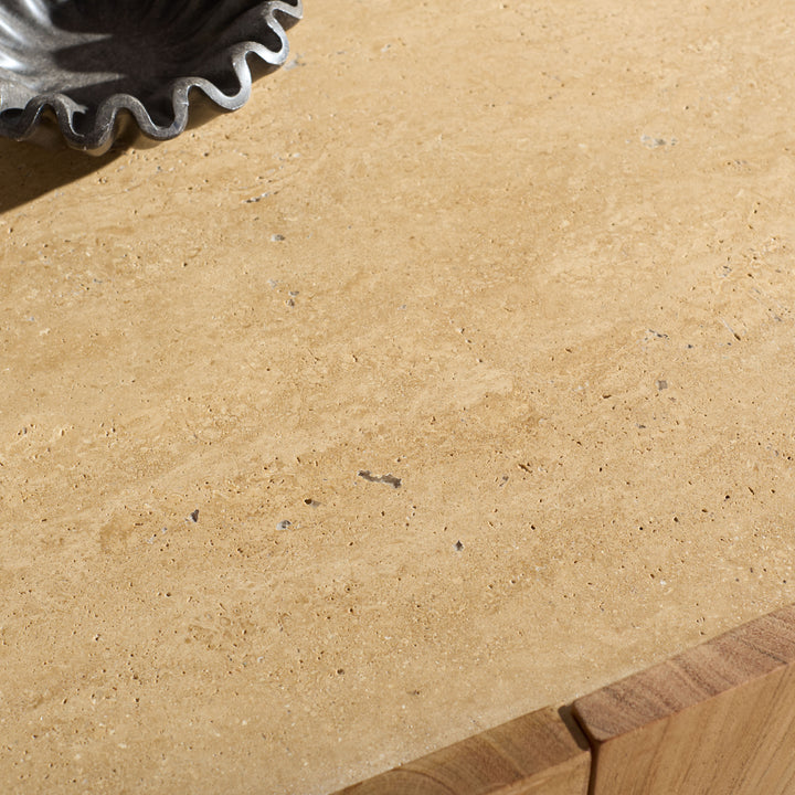 American Home Furniture Safavieh Couture Ashlietta Travertine Top Sideboard