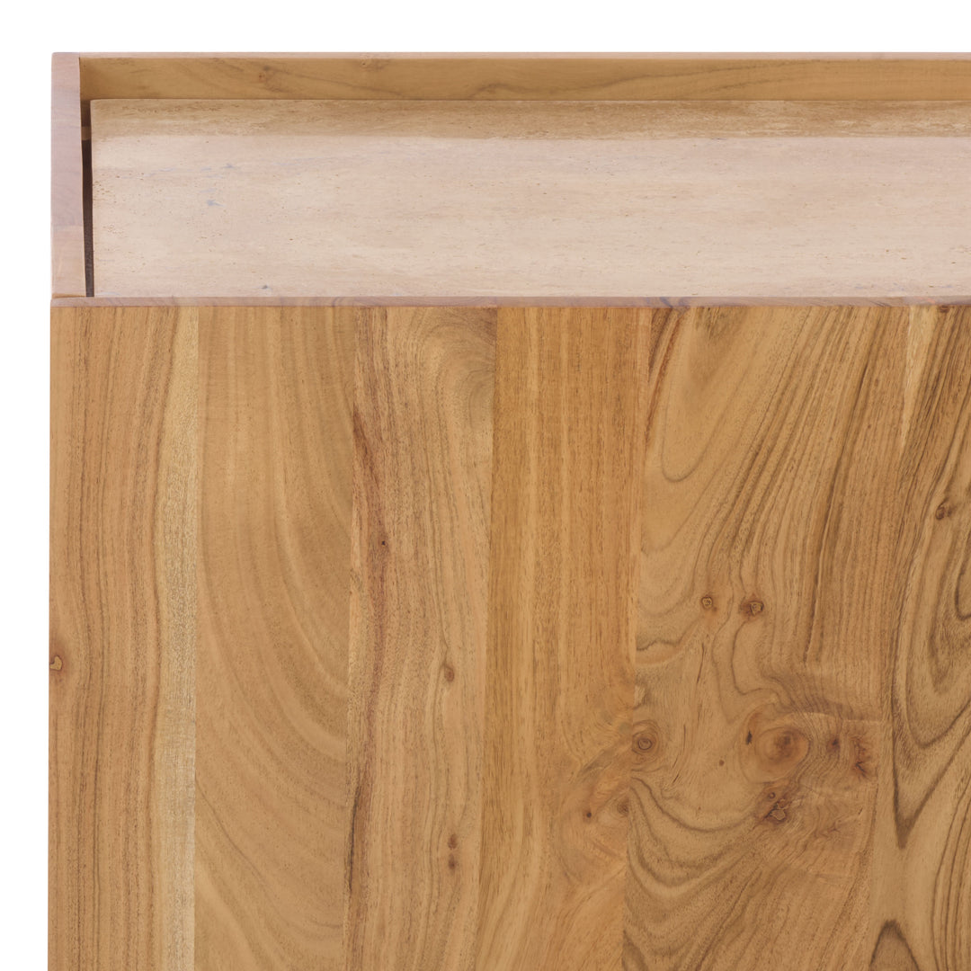 American Home Furniture Safavieh Couture Ashlietta Travertine Top Sideboard