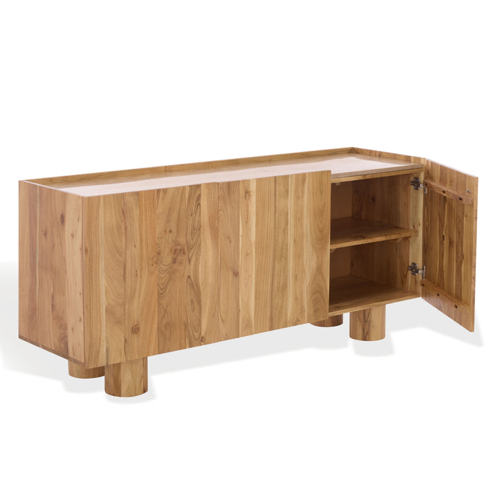 American Home Furniture Safavieh Couture Ashlietta Travertine Top Sideboard