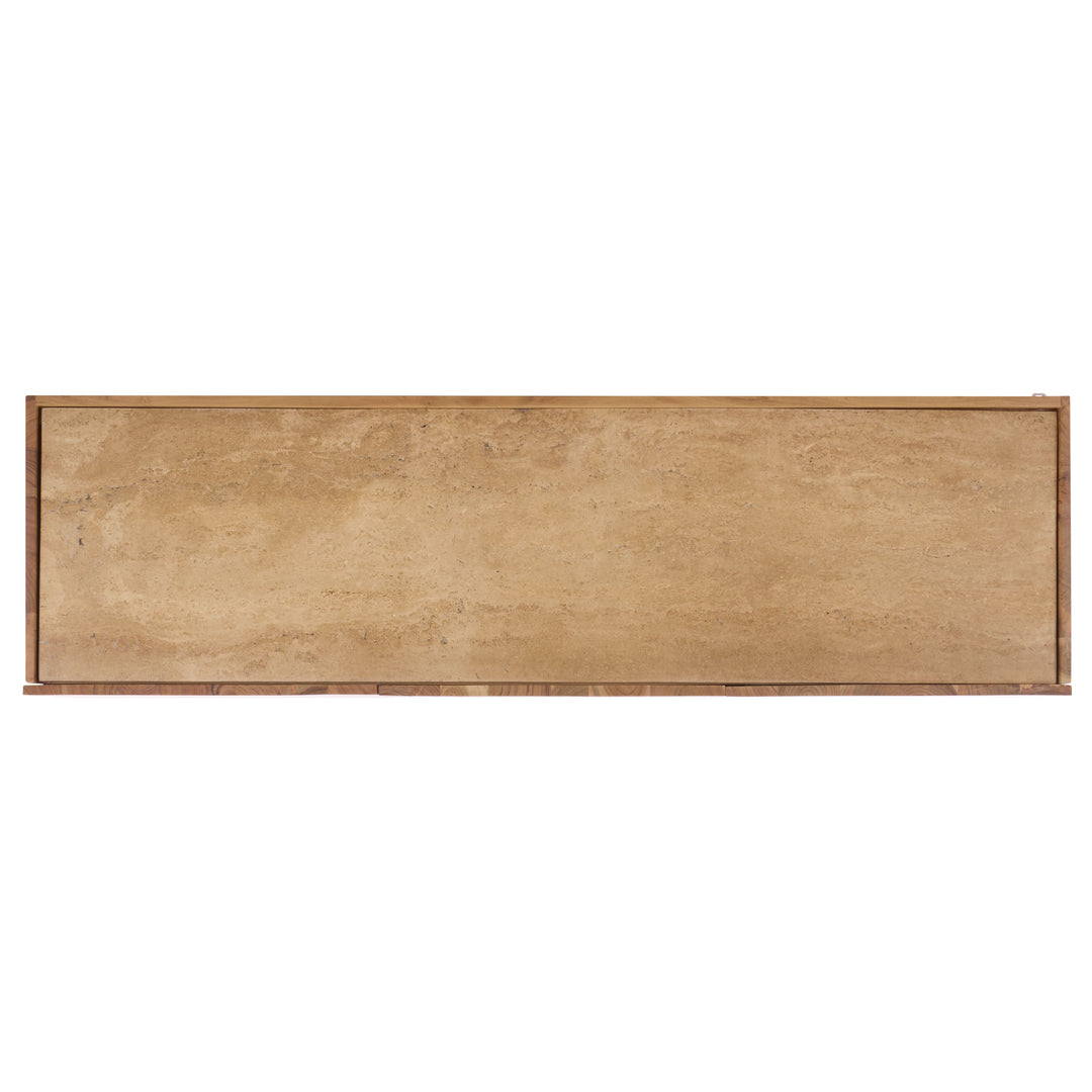 American Home Furniture Safavieh Couture Ashlietta Travertine Top Sideboard