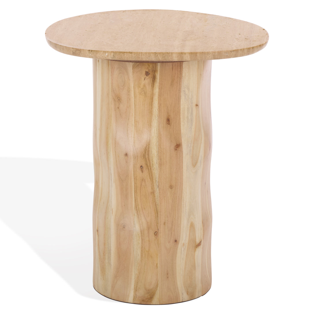 American Home Furniture Safavieh Couture Jennamira Travertine Top Accent Table