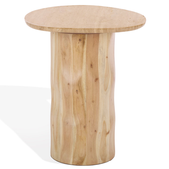 American Home Furniture Safavieh Couture Jennamira Travertine Top Accent Table