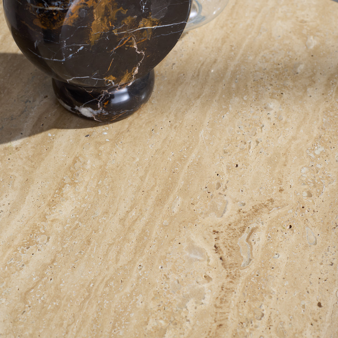 American Home Furniture Safavieh Couture Jennamira Travertine Top Accent Table