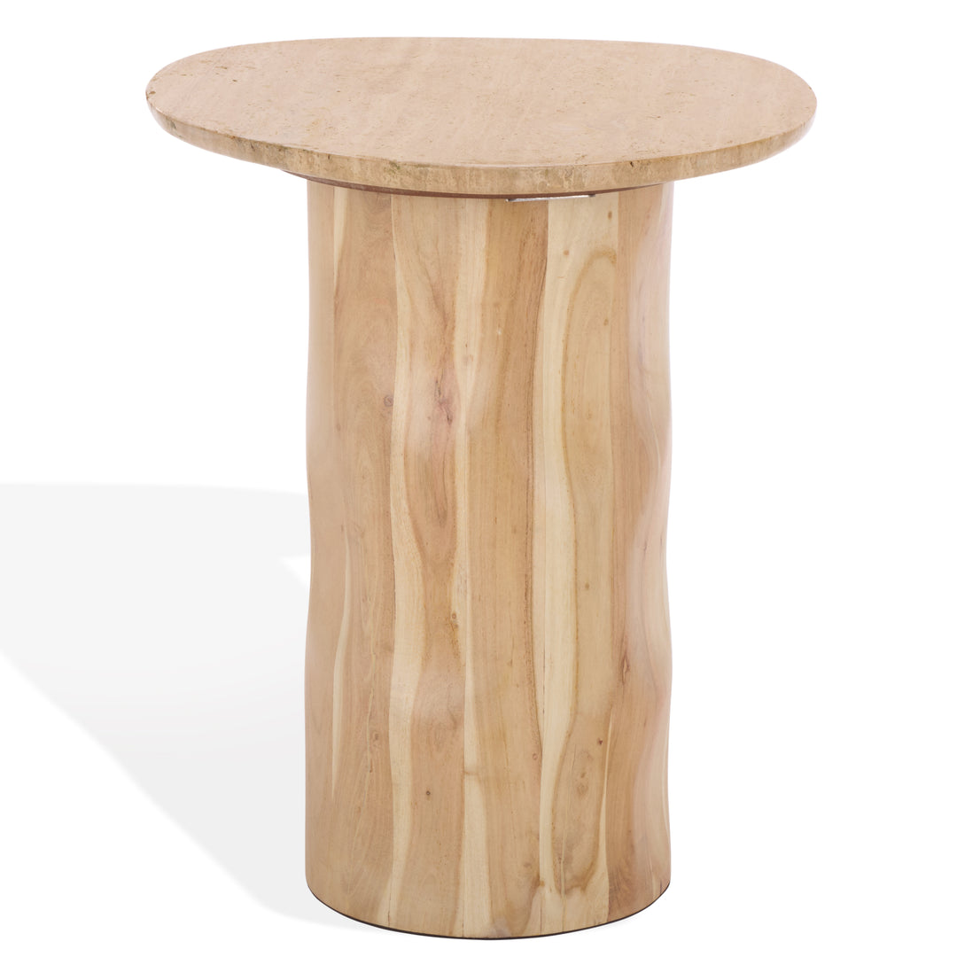 American Home Furniture Safavieh Couture Jennamira Travertine Top Accent Table