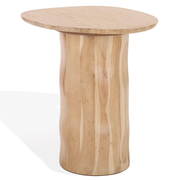 American Home Furniture Safavieh Couture Jennamira Travertine Top Accent Table