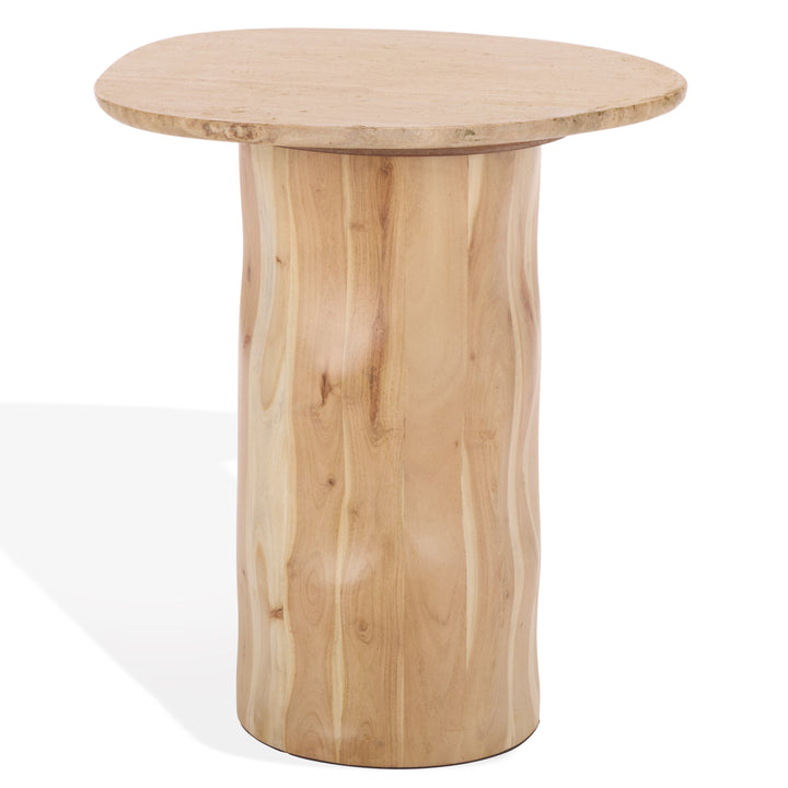 American Home Furniture Safavieh Couture Jennamira Travertine Top Accent Table