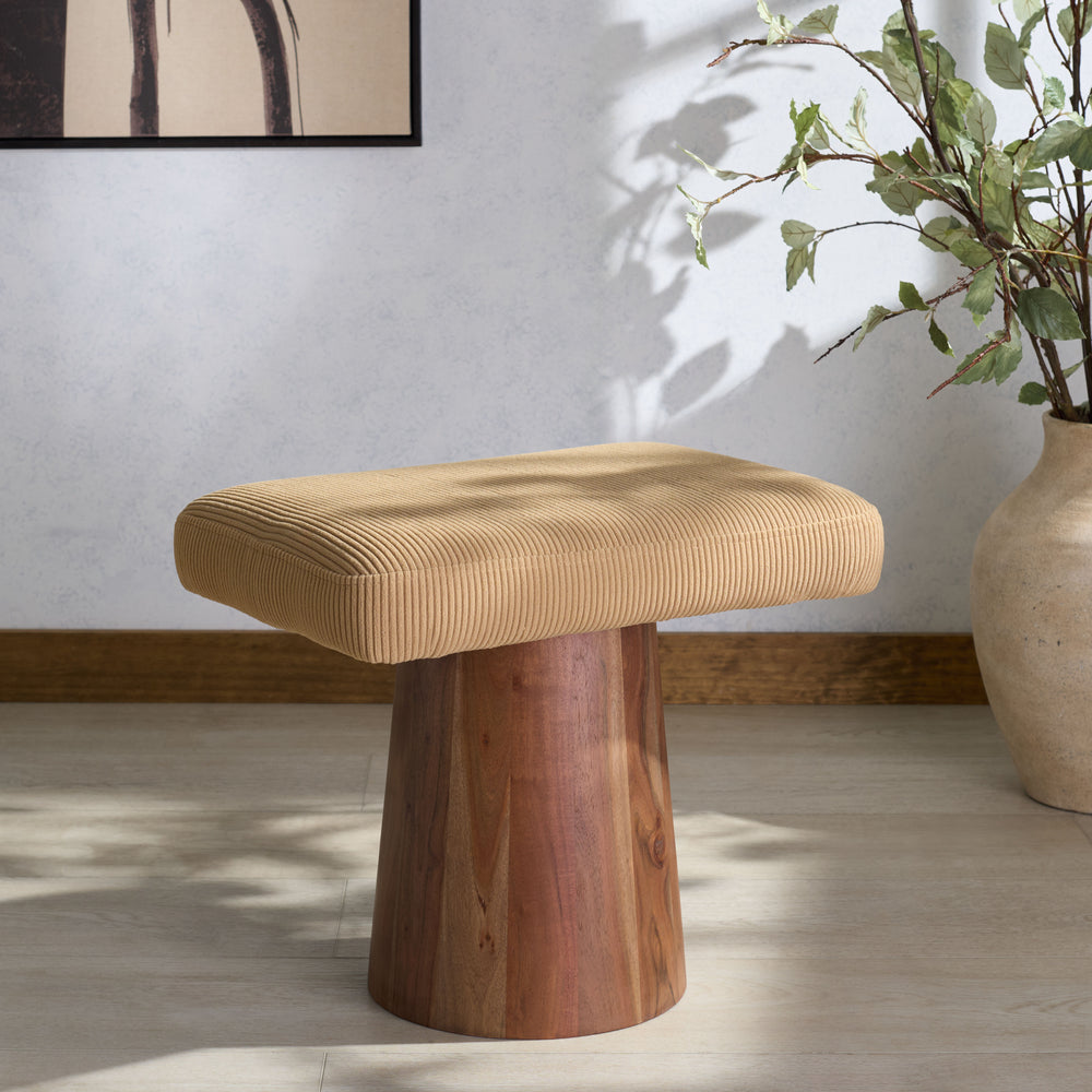 American Home Furniture Safavieh Couture Bennato Wood Base Stool