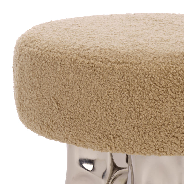 American Home Furniture Safavieh Couture Aubrie Teddy Fabric Ottoman