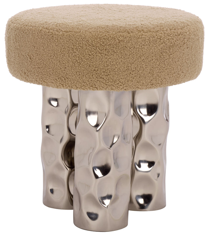 American Home Furniture Safavieh Couture Aubrie Teddy Fabric Ottoman