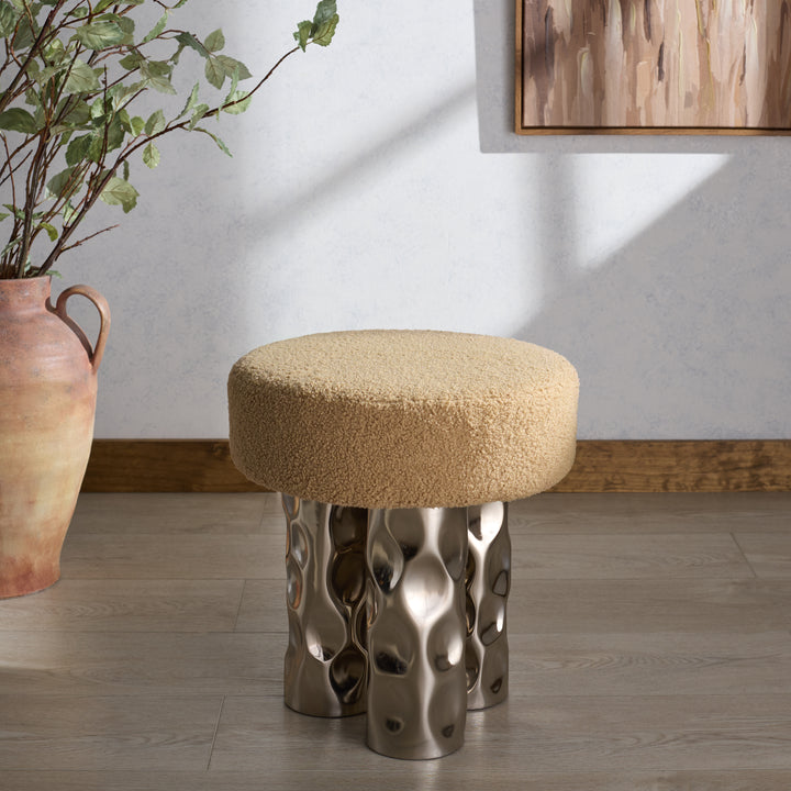 American Home Furniture Safavieh Couture Aubrie Teddy Fabric Ottoman