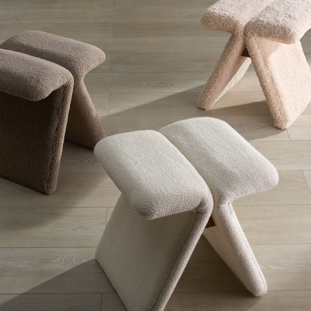 American Home Furniture Safavieh Couture Tessabella Boucle Ottoman