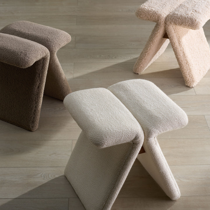 American Home Furniture Safavieh Couture Tessabella Boucle Ottoman