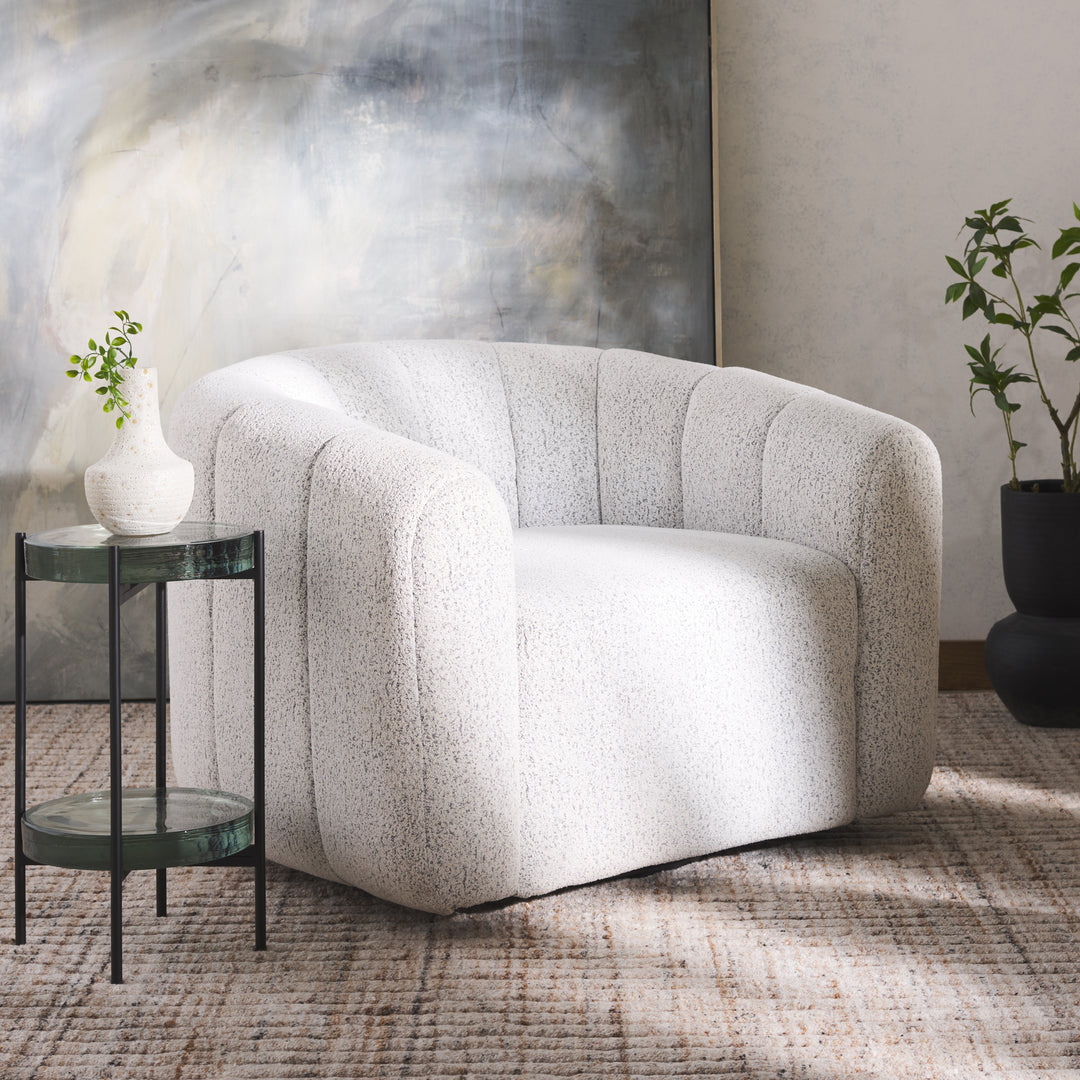 American Home Furniture | Safavieh Couture - DEMETRI BOUCLE SWIVEL CHAIR