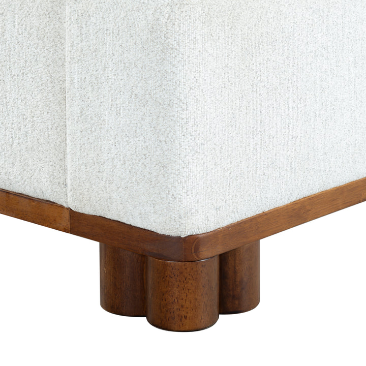 95"W x 81.8"D x 45"H / Beige/Walnut